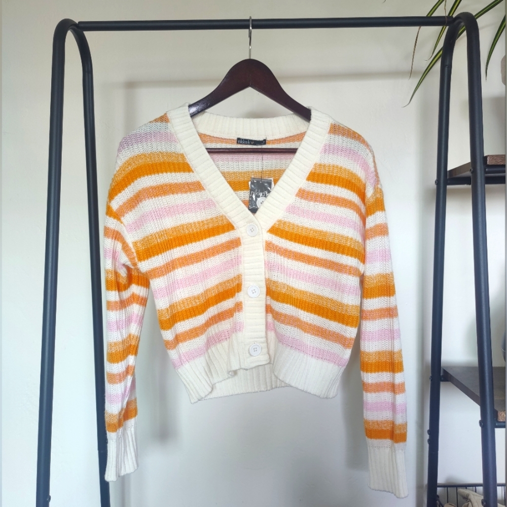 Striped nikka K Cropped Cardigan